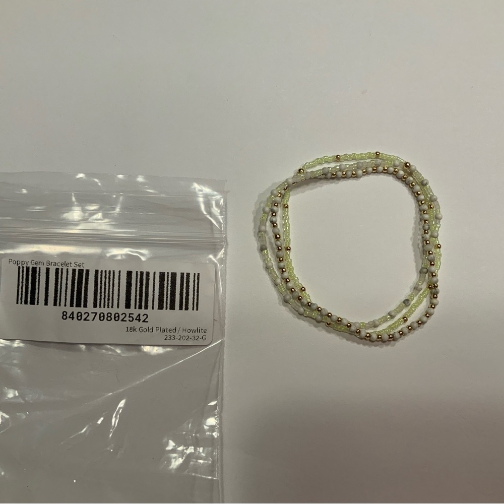 Gorjana Gold and White Beaded Bracelet Set